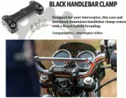 Black Handlebar Clamp For Royal Enfield Interceptor 650cc