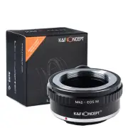 K&F Concept Manual Lens Adapter with tripod for M42 Lens to Canon EOS M Cameras