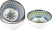 Porcelain Soup Cereal Bowls Set of 4 Colorful Dessert Bowl for Oatmeal Salad Rice Noodles Ice Cream Snacks Kitchen Bowls Dishwasher and Microwave Safe