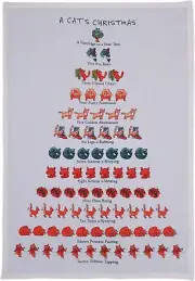 Peking Handicraft Mistletoe & Co. A Cat's Christmas Kitchen Towel, 18" x 26"