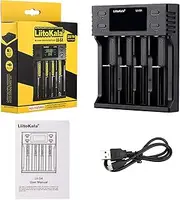 LII-S4 Battery Charger 4 Slot for 18350 AA AA NiMH Battery Auto-polari Charger Black