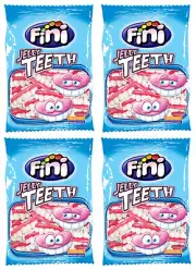 4 x FINI JELLY TEETH Gummy Candy Funny Party Sweets 90g 3.2oz
