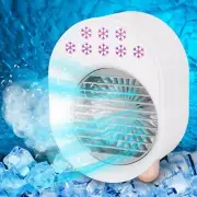 4 in 1 Mini Air Fan Conditioner Rechargeable Desktop Fan Humidifier Night Light
