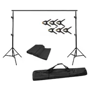 3.6M Photo Black Screen Muslin Background Studio Backdrop Support Stand Kit