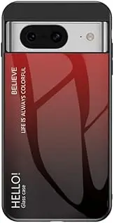 Compatible with Google Pixel 6 5G Case,3-Layer Combination (PC Glass Back Panel+TPU Silicone) Anti-Drop Phone Case Cover Red