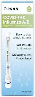 2San Covid-19 & Flu A/B Test, Results in 15 Mins, 5-Pack (5 Tests), Rapid Antigen Home Test, Clinically Accurate, Easy Nasal Swab, Detects RSV, Flu & Covid-19