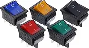KLVN ON-Off Latching Rocker Switch Power Switch 4 Pin DPST with Light 16A 250VAC 20A 125VAC KCD2 (Color : Red)