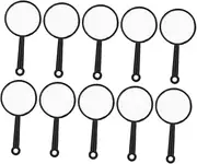 TEHAUX 10PCS Portable Handheld Magnifying Glass with High Definition Optical Lens for Seniors Reading and Exploration for Book Pages Minerals and Detailed Observations
