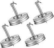 4pcs Stainless Steel Oil Nozzle for Jars Oil Dispenser Sprayer Wide Mouth Seasoning Tank Leakproof Jar Lids