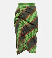 [Vivienne Westwood] Vivienne Westwood Side Panther cotton and linen midi skirt AU 6 multicoloured