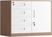 Filing Cabinet Low Cabinet File Cabinet Office Tin Financial Data Cabinet Living Room Drawer Storage Storage Cabinet with Lock Small Cabinet File Storage Cabinets (Color : D-4 Drawer, Size : 1.0mm)