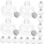 ERINGOGO 25Pcs Transparent Plastic Bottles Round Bulb Shaped Clear Candy Container for DIY Crafts Wedding Decorations and Table Settings