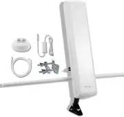 ANTOP TV Antenna with Flat-Panel Smartpass Built-in Amplified LTE White