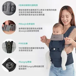 【hugpapa】DIAL-FIT PRO 3合1 韓國嬰兒透氣減壓 新生兒腰凳背巾(奢華全配組 前口水巾 新生兒墊 保暖罩)