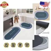 Multi-Functional Non-Slip Bath Mat - Diatomaceous Earth, Easy Maintenance, Blue