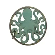 Verdigris Cast Iron Octopus Decorative Wall Mounted Hanging Garden Hose Holder