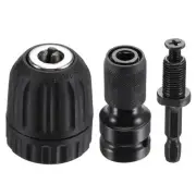Keyless Drill Chuck 0.8-10mm with Hex Shank 1/2" Quick Release Socket Adapter