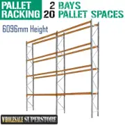 PALLET RACKING - 2 Bays 6096mmH - Dexion Compatible Storage HEAVY DUTY shelving