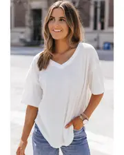 GGP Drop Shoulder Waffle Knit Top S