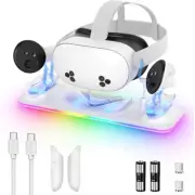 RGB Charging Dock for Oculus/Meta Quest 3S VR Headset 18W Fast Charging Station