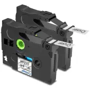 2PK TZe 131 TZ131 Label for Brother P-Touch Laminated, Black on Clear Tape,0.47"