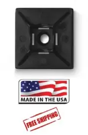 (100) ADHESIVE CABLE TIE MOUNT CLIP 3/4 INCH ZIP TIE HOLDER WALL INSTALL USA