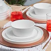 [KARACA] Salvare 18-Piece New Generation Bone China Dinnerware Set for 6 People, Dinner Plates, Side Plates, Cereal/Soup Bowls, Crockery Set, Grey
