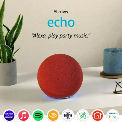 NEW Amazon Echo 4th Gen Alexa Premium Speaker - RED Limited Edition (RARE color)