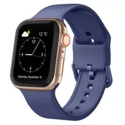 For Apple Watch Series 4,44-mm Case,Pin Buckle Silicone Watch Band,Violet Gray
