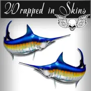 Fish Stickers Blue Marlin Decals Tackle Box RV Truck Camper Trailer AFP-0004