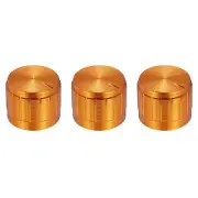 3pcs Potentiometer Knob Knurled Shaft Golden 21mmx17mm Volume Control Knob