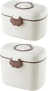 2 Pack Milk Powder Container,Food Storage Case with Fork and Spoon,Baby Snack Storage Container,Milk Powder Dispenser,Portable Dispensing Box,for Outdoor,Travel