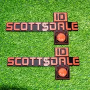 2pc Scottsdale 10 For 81-88 GM Truck Body Fender Front Emblem 14051848 Red