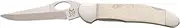 Bear and Son White Smooth Bone Cowhand with Metal Clip Lockback Pocket Knife