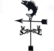 Wind vanes, Outdoor Garden Weather Vane Measuring Tool Cows Vulture Trout Mount Yard Stake, Wind Direction Indicator Bracket Weathervane for Farm Yard Barn