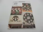 Butterick 3615 Christmas Stocking Tree Skirt Wreath Sewing Pattern NEW UNCUT