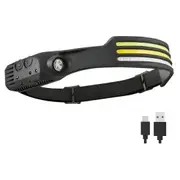 2PCS Hand Sweep Sensor Light COB LED Flashlight USB Rechargeable Camping Fishing Work Light,B