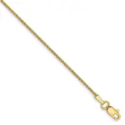 14k Gold 1.0mm Parisian Diamond-cut Wheat Chain Anklet 10"