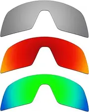 [Alphax] 3 Titanium & Fire Red & Green Pcs Polarized Replacement Lenses for Oakley Sutro OO9406 Sport Sunglsses