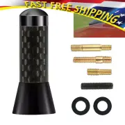1.4" CARBON AM/FM FIBER CAR RADIO SHORT ANTENNA STUBBY ALUMINUM SCREW BLACK