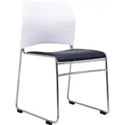 BURO MAXIM STACKABLE VISITOR CHAIR Black/White Chrome Frame