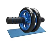 Silent Abdominal Roller Wheel Workout Equipment For Abdominal Core Strength Training16 Inch Blue Two Wheels