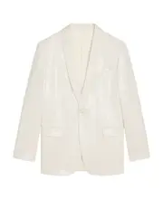 JUDE JACKET IN SAND MICRO-SEQUINS FR36,FR38 White