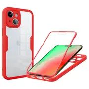 Acrylic+TPU Phone Case for iPhone 15 Plus,Fully Wrapped Protection Cover with Screen Protector