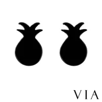 在飛比找momo購物網優惠-【VIA】白鋼耳釘 白鋼耳環 菠蘿耳釘/植物系列 可愛菠蘿造