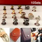 10set Solid Brass Round Head Stud Spot DIY Buckle Nipple Rivet Nail Chicago _ex