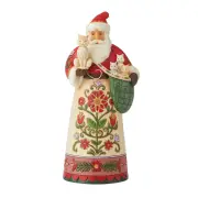 Jim Shore Heartwood Creek Christmas Santa Holding Cat and Kittens