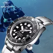 ADDIESDIVE Automatic Watch 300m Diver Stainless Steel Strap BGW9 Super Luminous