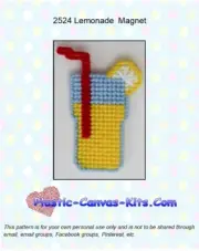 Lemonade Magnet - Plastic Canvas Pattern or Kit
