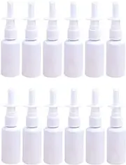 12 Pieces 10 ml Empty Plastic Nasal Spray Bottles Refillable Plastic Nasal Spray Bottles Pump Sprayer Mist Nose Spray Refillable Bottle, White